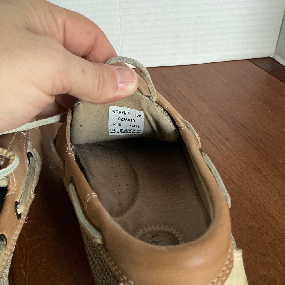 Sperry Top Sider Women's Boat Shoes Tan Leather Mesh Size 10M - Picture 7 of 7